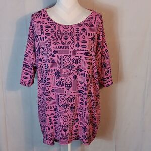 LuLaRoe Pink & Blue High Low Top